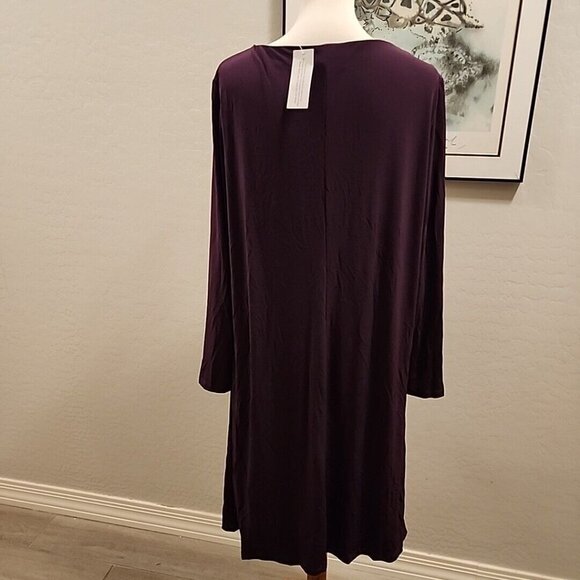 Colleen Lopez  Plum Dress 2x Long Sleeve NWT - Picture 4 of 6